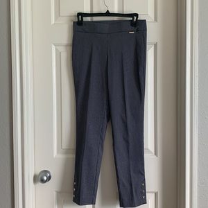 Anne Klein Navy Herringbone Ankle Pants Size 2